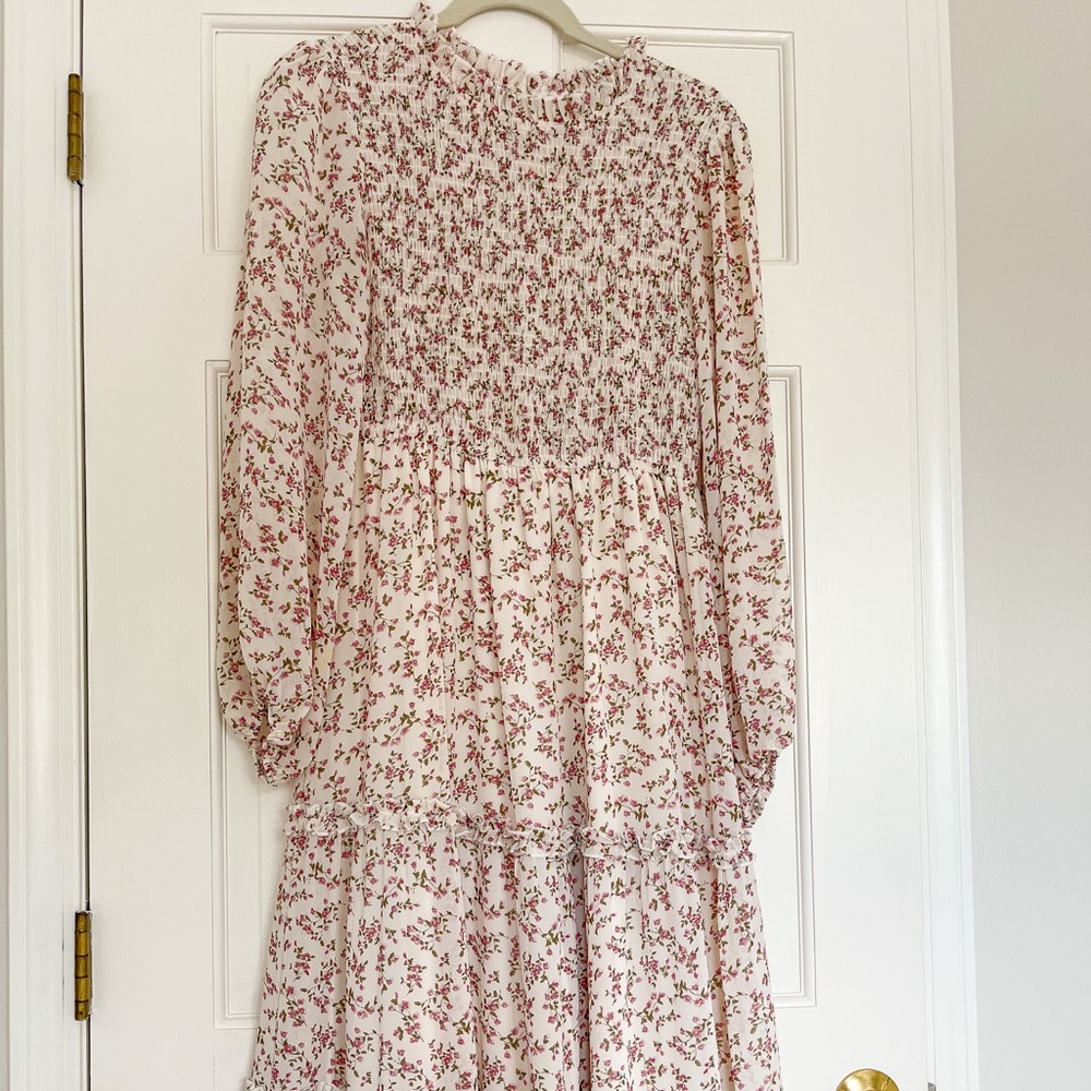Petal and Pup floral midi size 8 cream with blush flowers